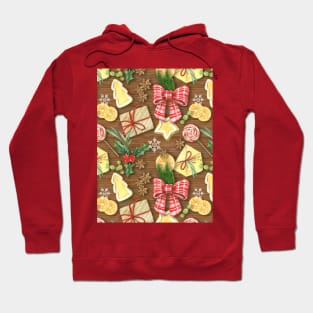 Watercolor christmas print Hoodie